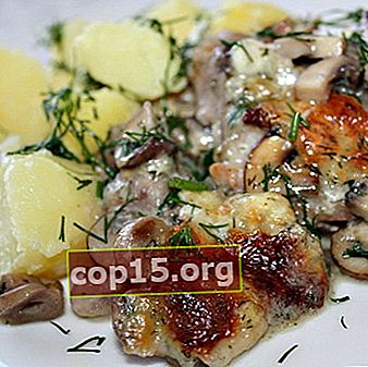 Vlees met champignons gebakken in de oven of slowcooker